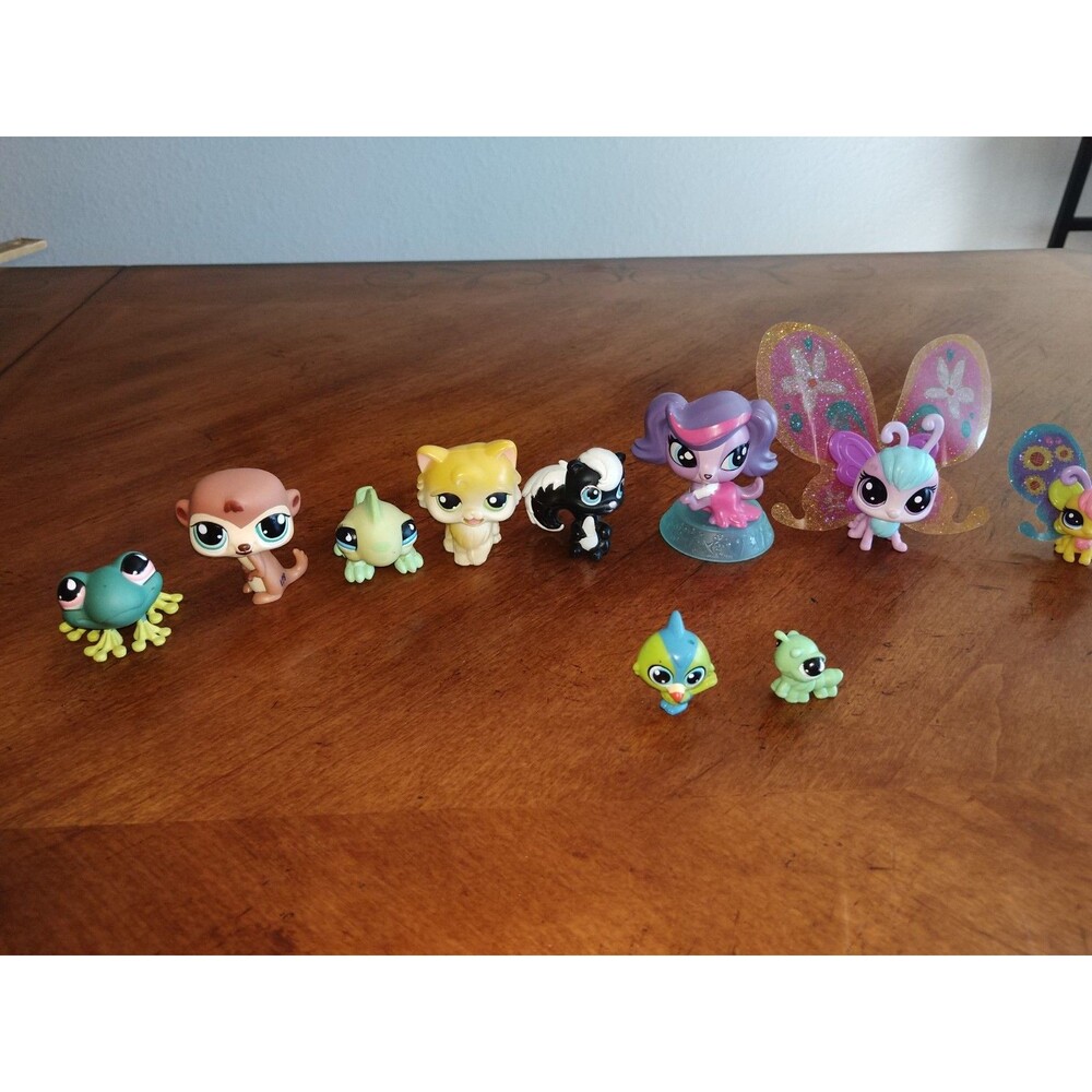 Littlest Pet Shop Lot 12 Pets LPS Butterfly Monkey Caterpillar Magic Motion Cat - Picture 13 of 15